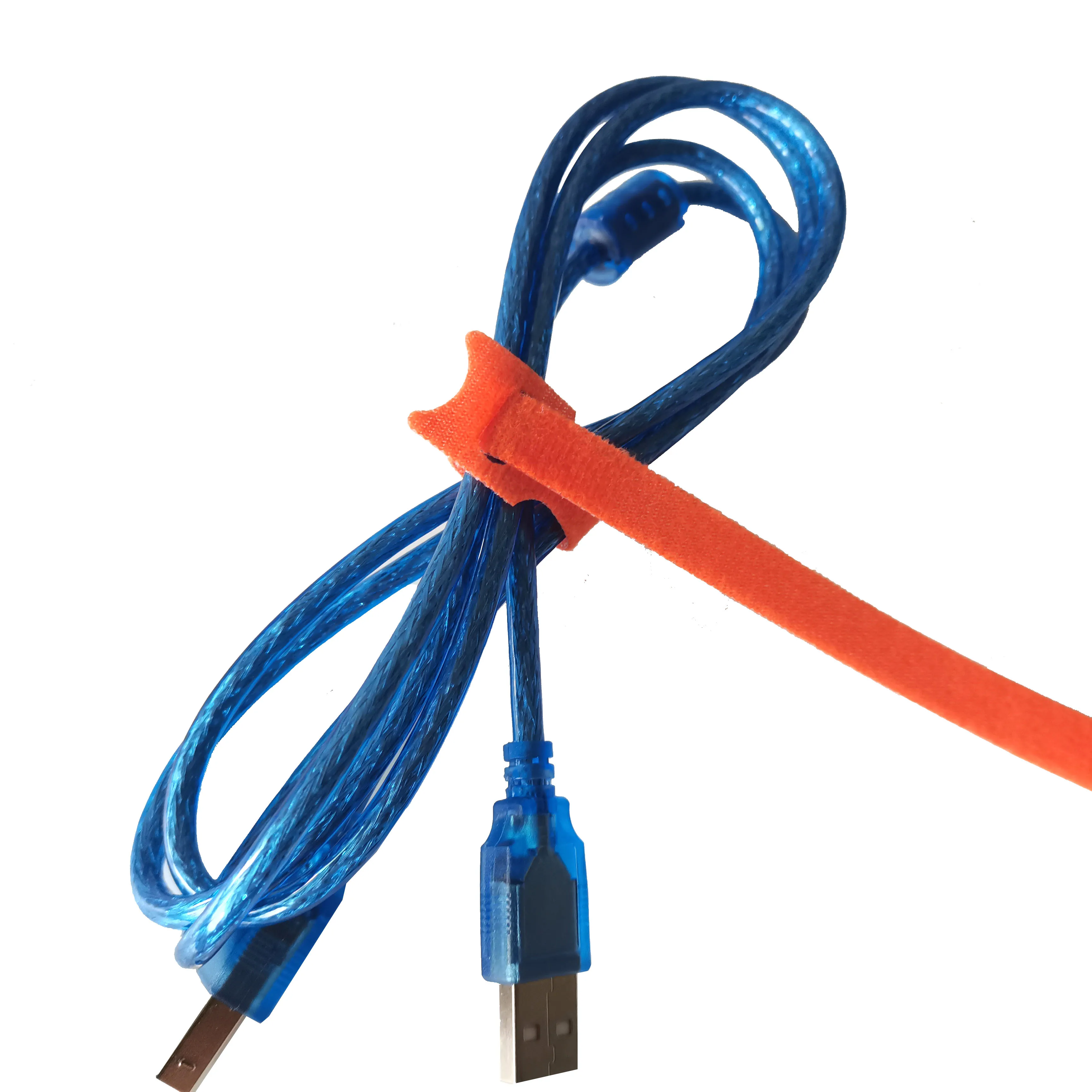 100 Stück/Los 2cm Breite 20/30cm Länge Personalisierte Logo-Kabelbinder Selbstklebende Befestigungsklammern Klettverschluss-Bänder Kabelbündel-Drahtbinder – Detail 6