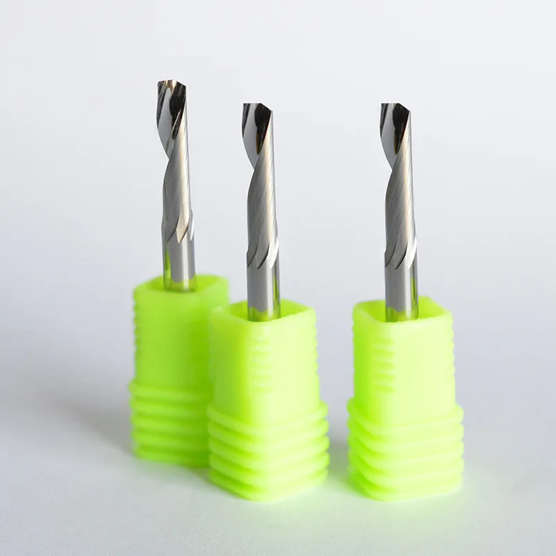 4MM single-edged aluminum tungsten steel milling cutter high-gloss extended aluminum alloy carbide CNC engraving machine tool