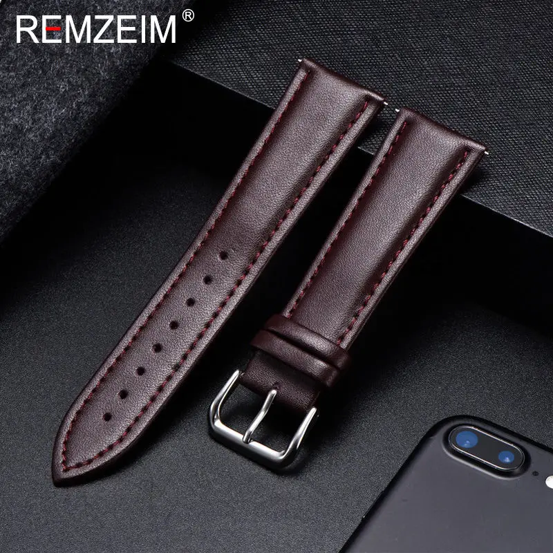 Soft Calfskin Leather Watchbands 16mm 18mm 20mm 22mm 24mm Men Women Replacement Watch Straps Casual Watch Band Wholesale