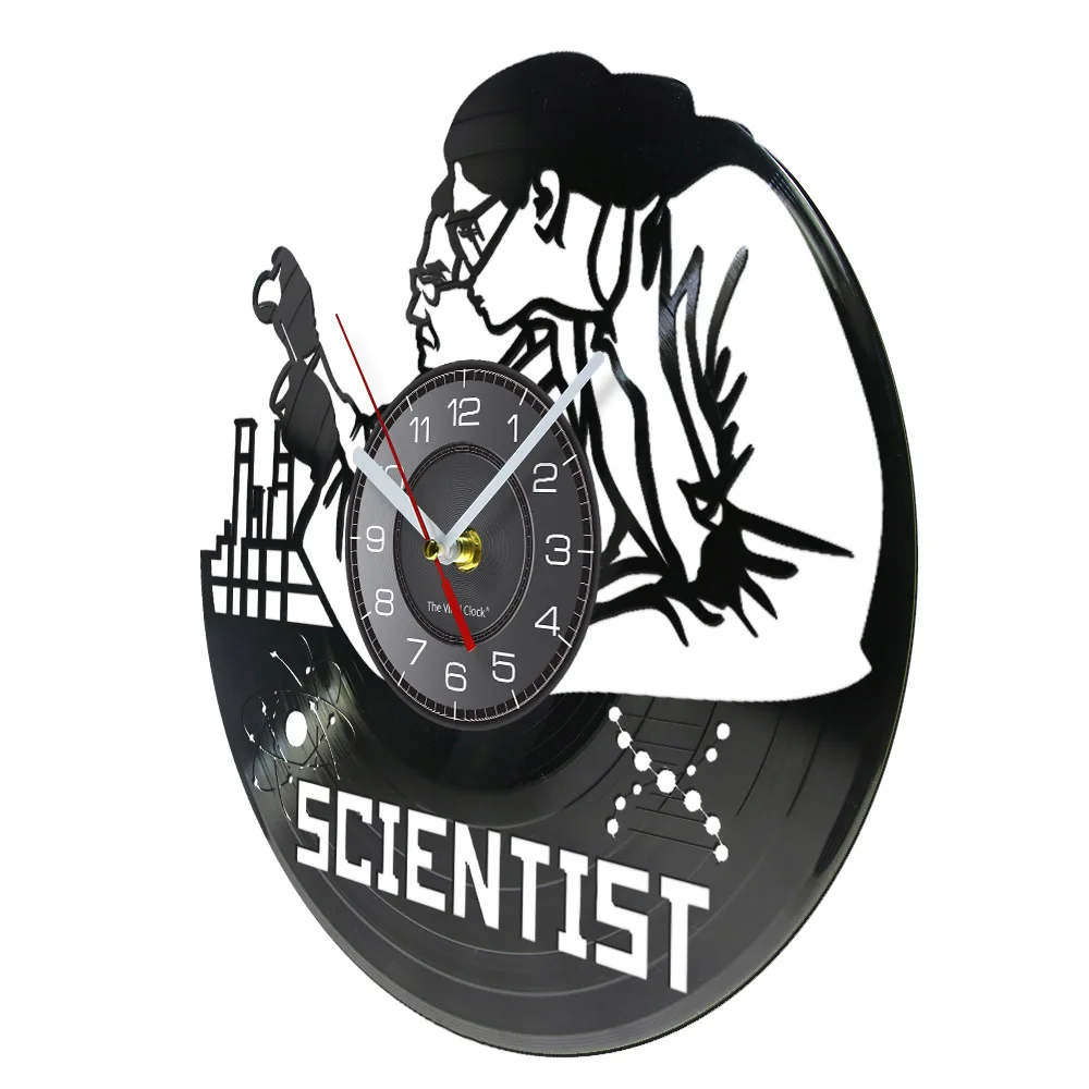 Chemistry Reaction Science Vinyl Record Wall Clock Scientist Home Decor Art Timepieces Silent Quartz Vintage Album Wall Watch