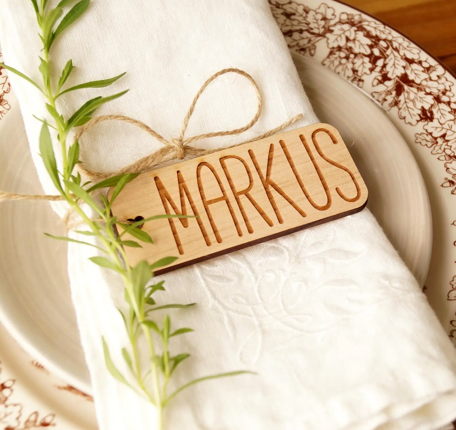 24pcs Personalized Engraved Guest Place Card / Baby Name Rectangle Tags For Wedding / Birthday Party / Baptism Gift Bags Favor