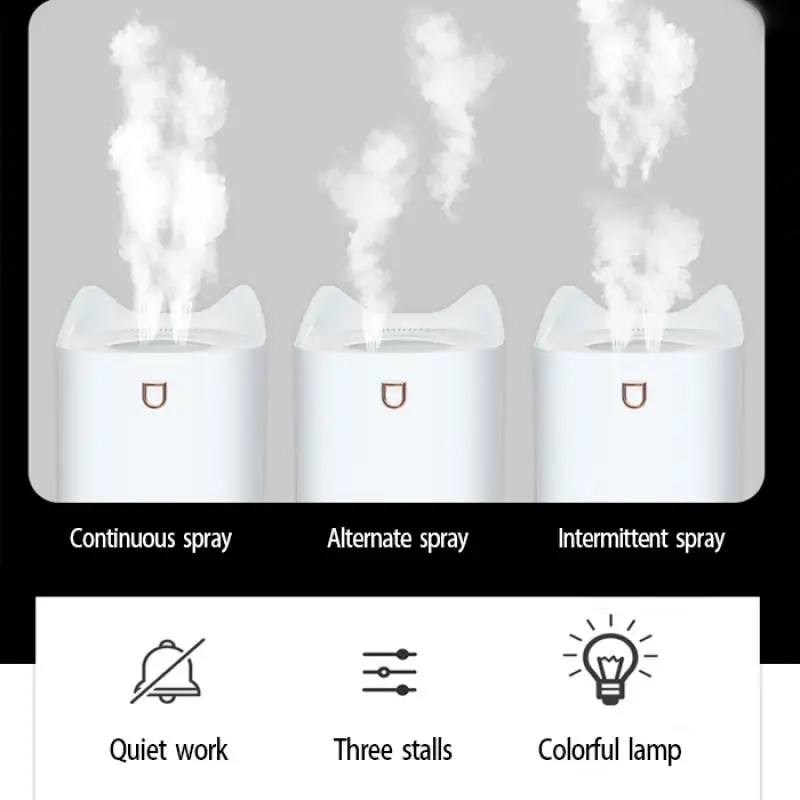 Umidificatore d'aria Diffusore di aromi ad ultrasuoni USB Simpatico purificatore d'aria Doppio spray Grande capacità per uso domestico 3000 ml ad alta capacità