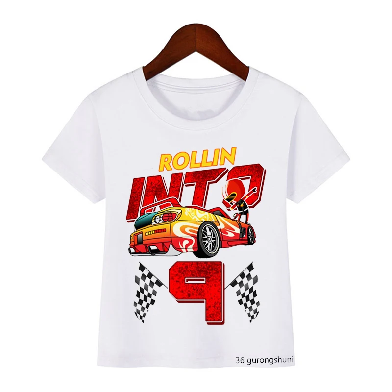 Funny boys t-shirt cool car cartoon print 3 to 13 years old birthday party clothing children's tshirt casual boys clothes shirt