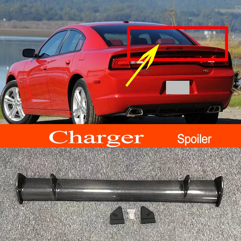 

Charger 2011-2021 Real Carbon Fiber / FRP GT-style Car-styling Sporty Rear Trunk Wing Spoiler for Dodge Charger 2011-2021 Sedan