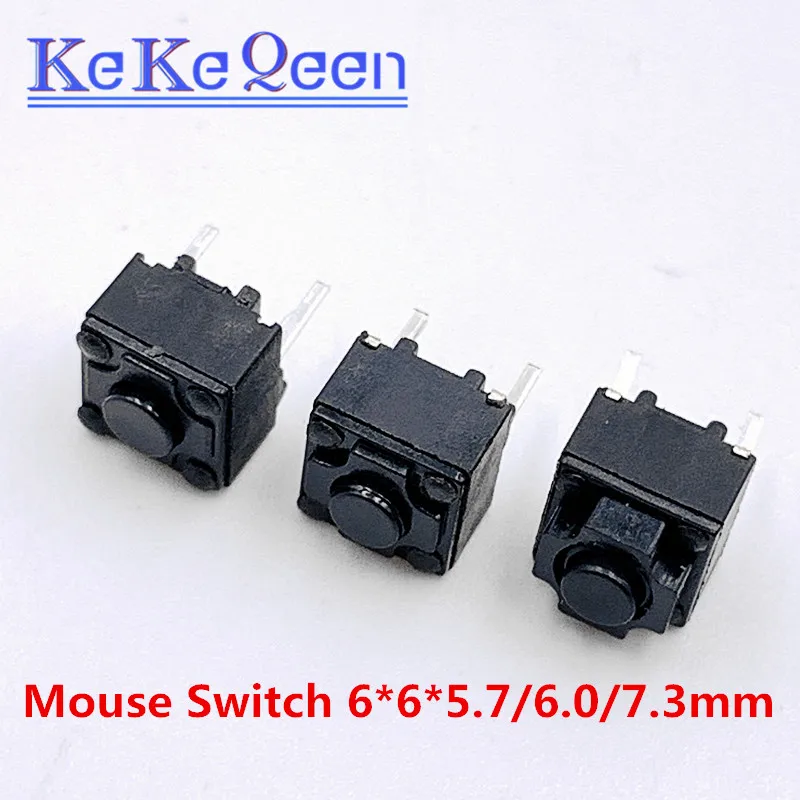 100pcs/lot Mouse Square Micro Switch Button 6*6*5.7mm 6*6*6mm 6*6*7.3mm 6x6x5.7/6.0/7.3mm Tact Switch Microsoft Lenovo