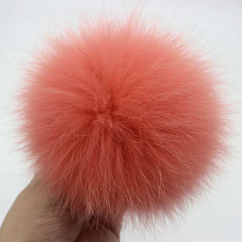 15-16cm Fur Raccoon Pom Pom Huge Fur Pompoms Turquoise Fur White black Coral Pink Raccoon Real Fur Poms Pompom For Hat Beanie