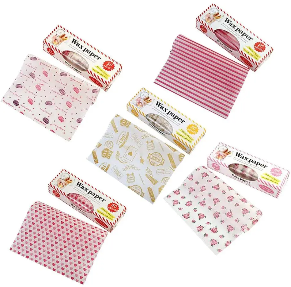 Walfos  50Pcs/Lot Wax Paper Food Grade Grease Paper Food Wrappers Wrapping Paper For Bread Fries Oilpaper Baking Tools