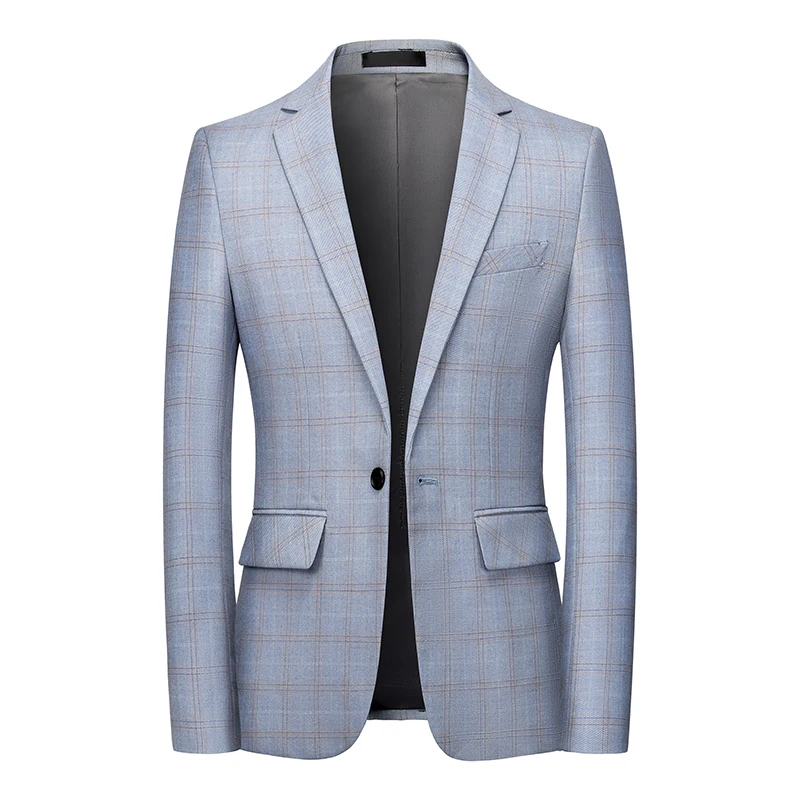 

2021 New Fashion Spring and Autumn Casual Men plaid Blazer Cotton Slim England Suit Blaser Masculino Male Jacket Blazer S-6XL