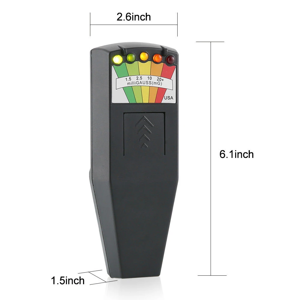 Medidor de campo electromagnético K2 EMF Gauss, dosímetro de radiación, Detector portátil, Monitor de campo magnético EMF, 5 LED