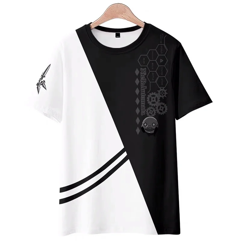 HOT Game NieR Automata Figure 2B Emil Summer T-shirt Cosplay Costume T shirt Boys Girls Harajuku Tshirt and Shorts