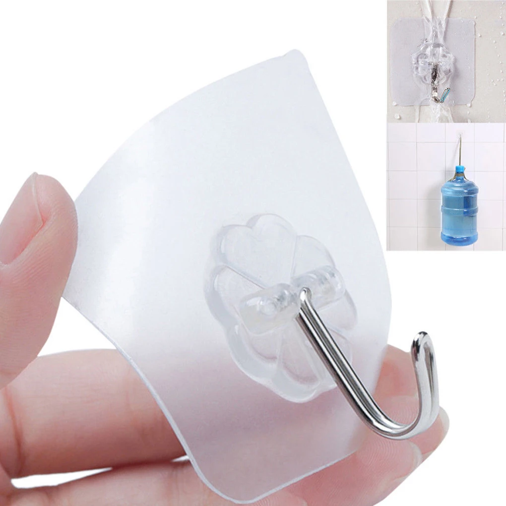 

2/6/10PCS Hanger Hook Suction Cup Adhesive Wall Vacuum Sucker Heavy Bathroom TransparentLoad Rack Stainless Steel Transparent