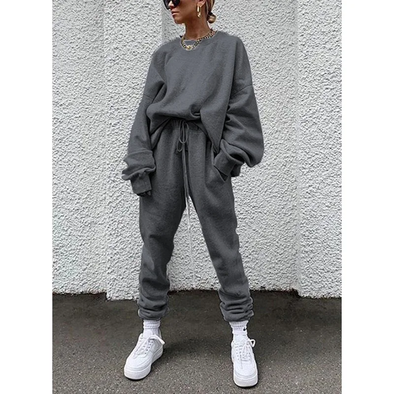 Oversized Women\'s Two Piece Set Hoodie Set Women Sport Suit Sweatshirt Autumn Winter Sportswear Running Sets