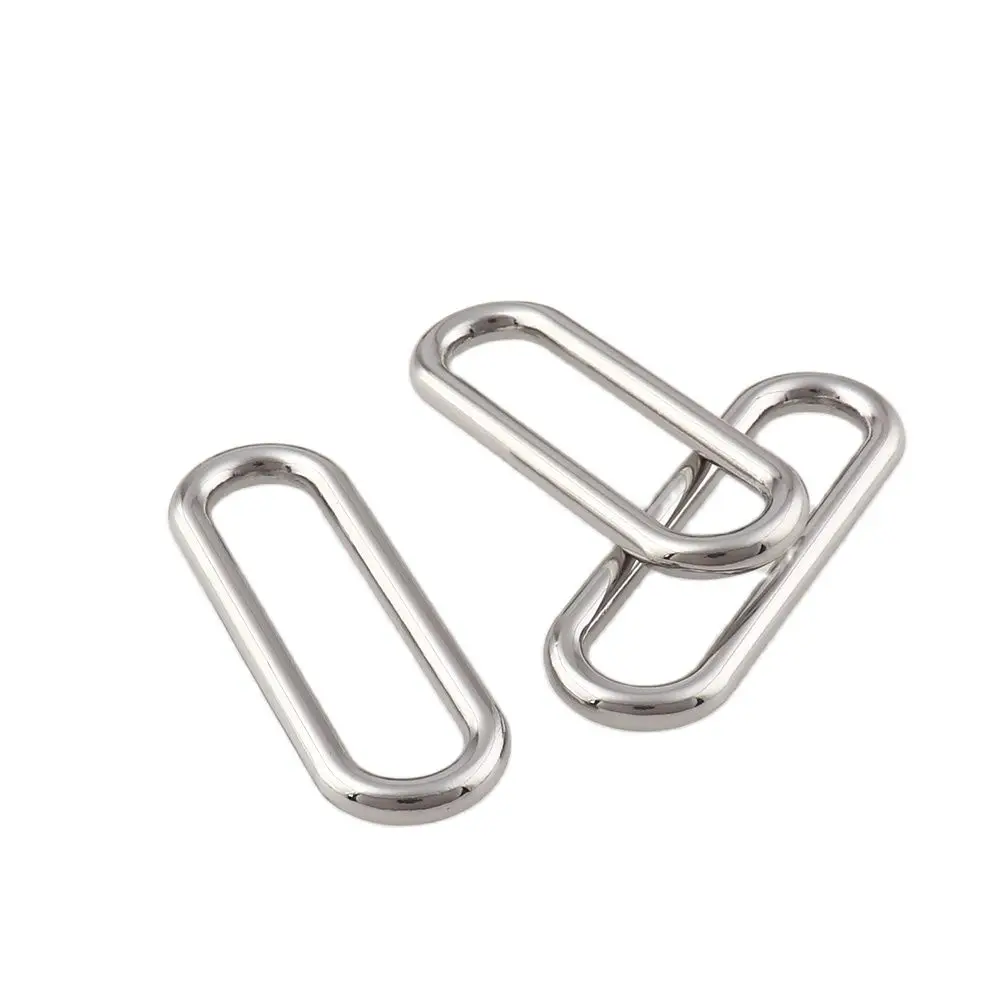 10pcs Mental Oval Rings Silver Zinc Alloy Oval Loop Ring 1''3/4''(45mm)  Bag Luggage Shoulder Strap Webbing  Belt Strap Keeper