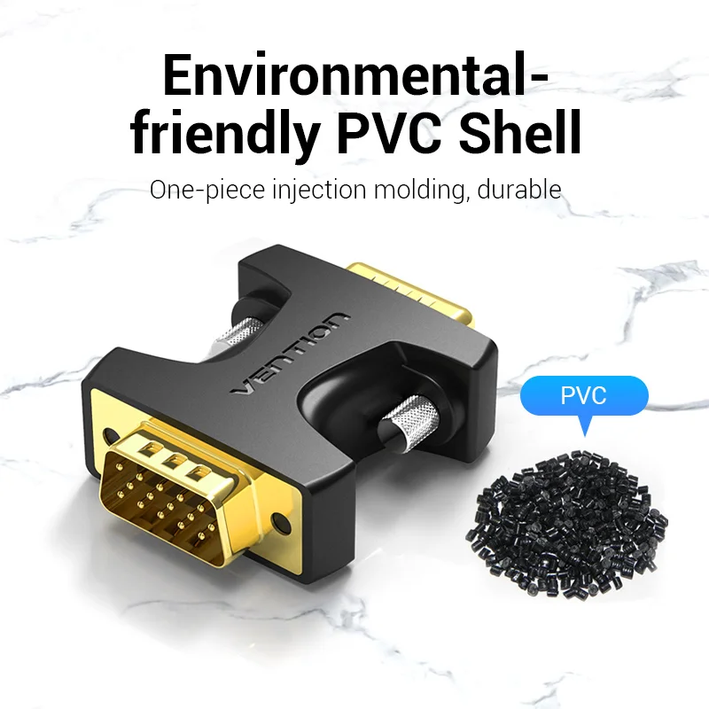 Vention-adaptador vga macho para macho, cabo de extensão vga de 15 pinos, conector para laptop, tv, computador