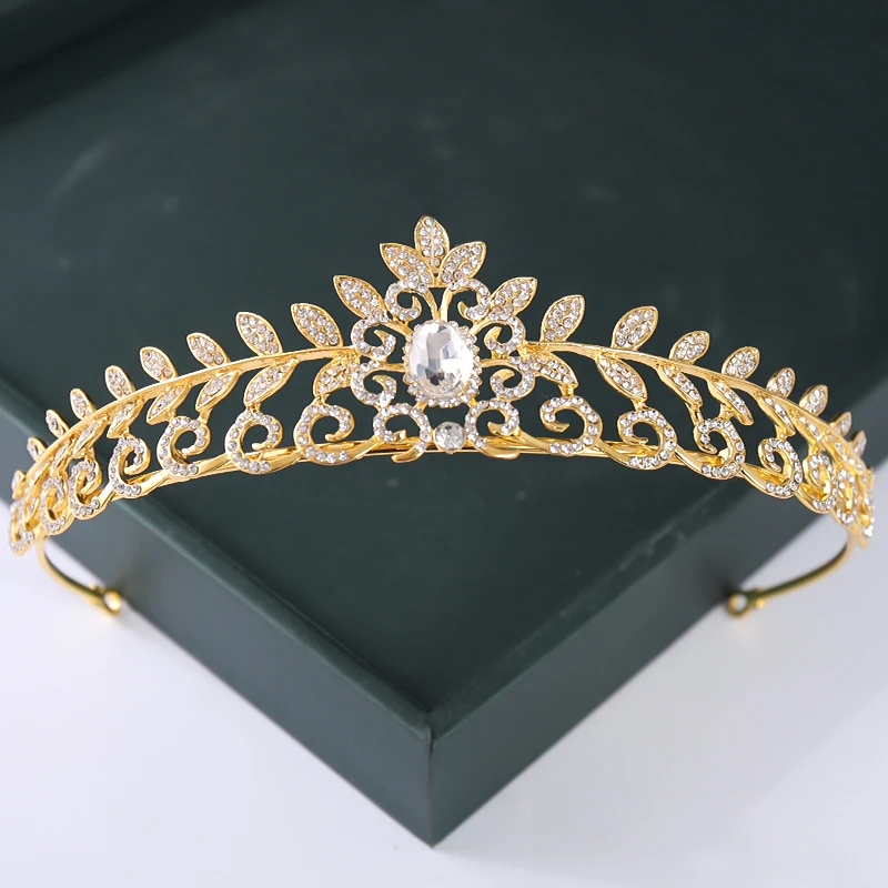 Trendy Gold Silver Color Crystal Tiara And Crowns Pearl Queen Princess Wedding Diadem New Hot Sale Women Bridal Hair Accessories