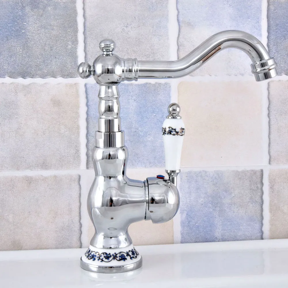 Polished Chrome Basin Sink Faucet Bathroom Basin Mixer Single Handle Mixer Tap Ksf671