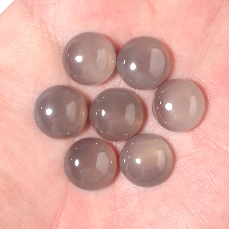 Cabochons en Agate grise pour la fabrication de bijoux, 5 à 10 pièces, en pierre naturelle, 4 à 25mm