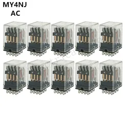 10PCS MY4NJ HH54P MY4N-J 14 Pin AC 12V 24V 36V 48V 110V 220V 380V Mini Relay Intermediate Electromagnetic Relay