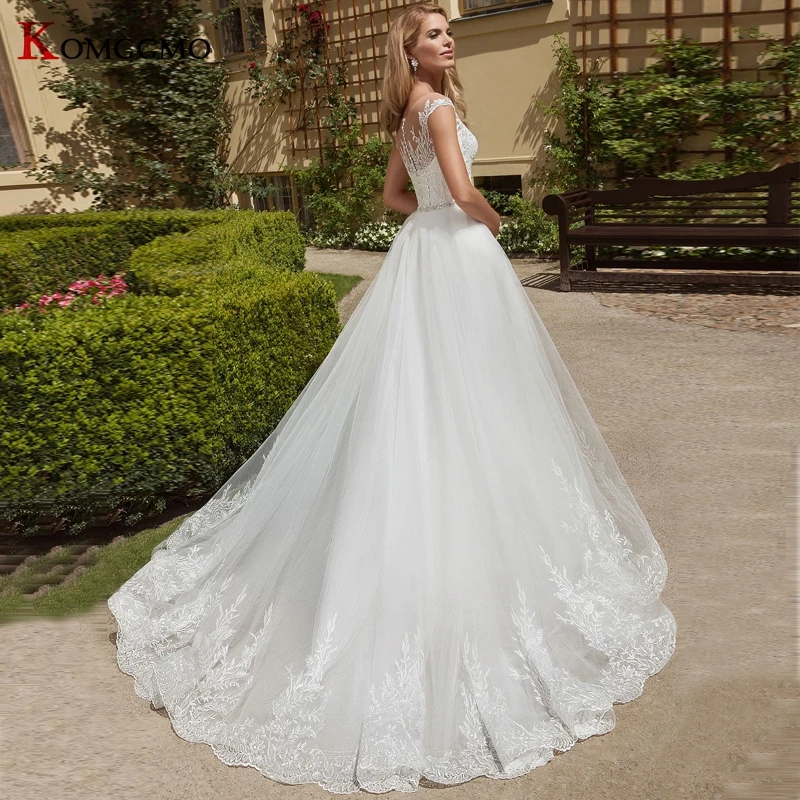 Elegante sirena staccabile corte treno abito da sposa 2023 vendita calda ricamo Appliques o-collo Vestido De Novia abito da sposa