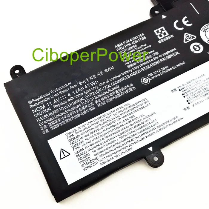 Original quality 45N1754 45N1755 Laptop Battery For E450 E450C E460 E460C E455 E465 E465C 45N1753 45N1756 45N17