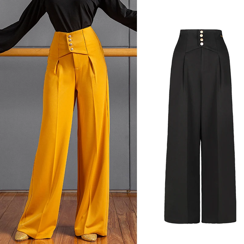 

New Latin Dance Pants Modern Dancing Trousers Women'S Waltz High Waist Pants National Standard Dance Competition Clothes SL4457