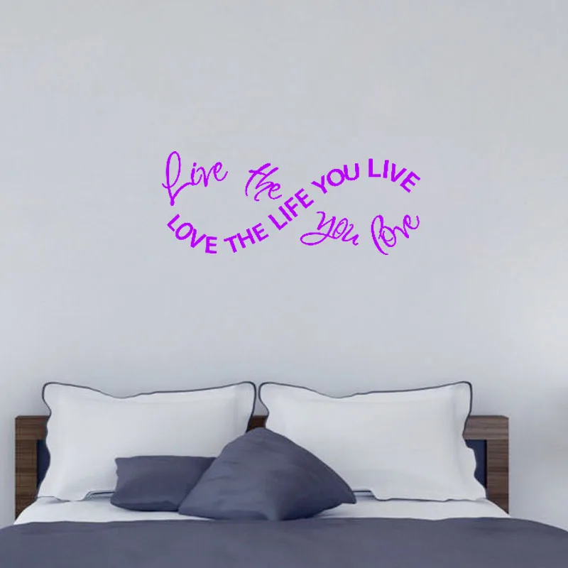 WJWY Love The Life You Live Vinyl Wall Stickers Living Room Bedroom Home Decor Wall Art Murals Wallpaper Poster
