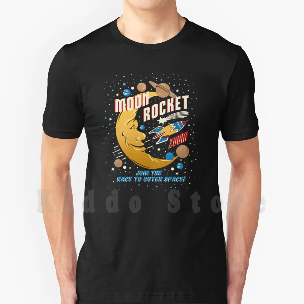 Moon Rocket Vintage T Shirt Print For Men Cotton New Cool Tee Moon Rocket Vintage Vintage Recent Top Seller Best Selling Best