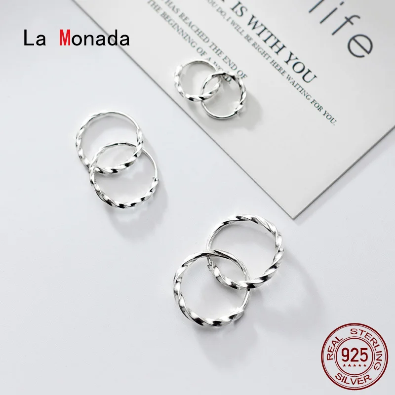 La Monada Twist Hoop Earrings For Women Silver 925 Minimalist Fine Women Earrings In Jewelry Hoop Earrings 925 Sterling Silver