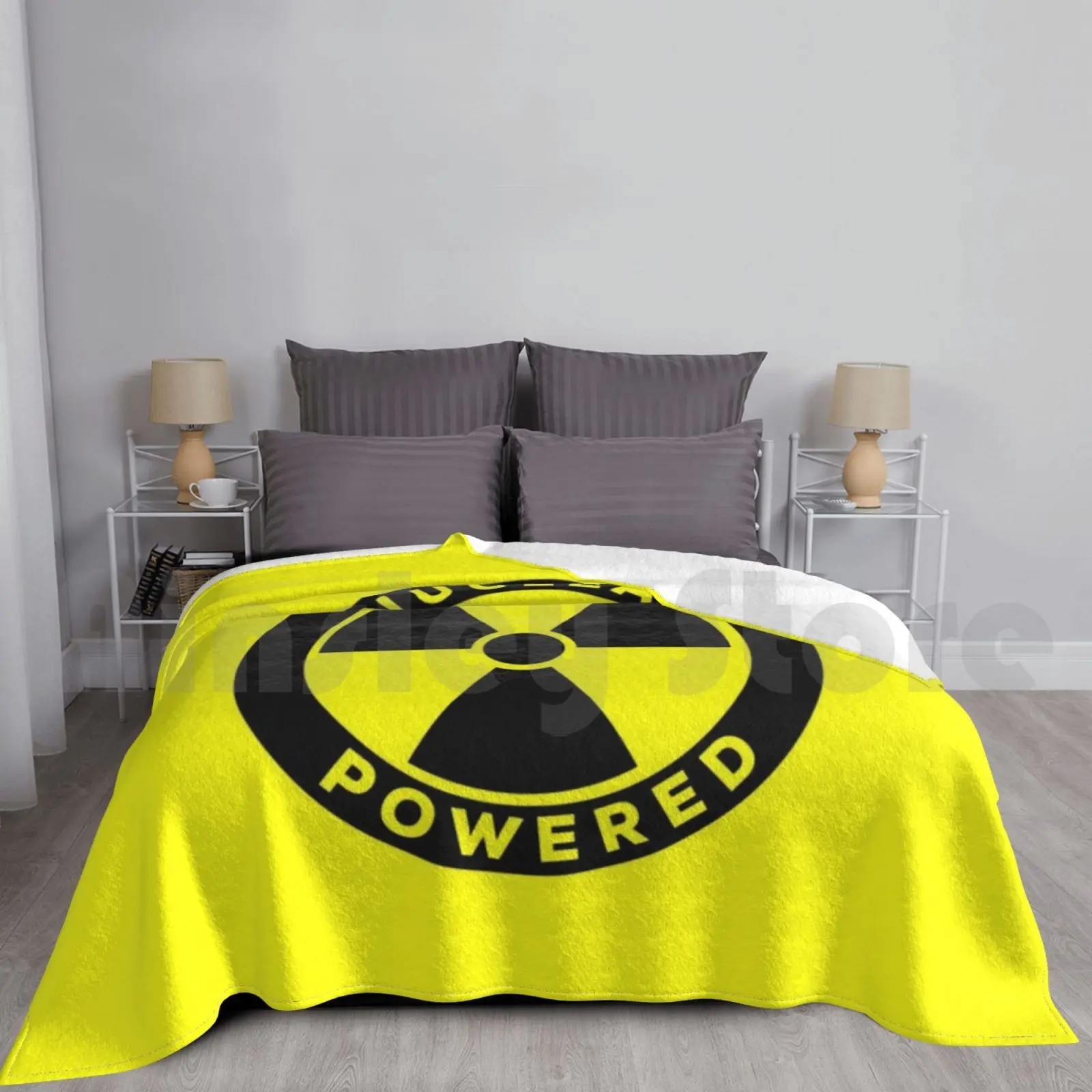 

Nuclear Powered Blanket For Sofa Bed Travel Nuclear Power Nuke Nuclear Radioactive Biohazard Theme Yellow