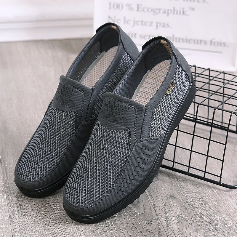 New Listing Fashion SummerShoes Men Casual Air Mesh Shoes Large Sizes 38-48 Lightweight Breathable Slip-On Flats Chaussure Homme