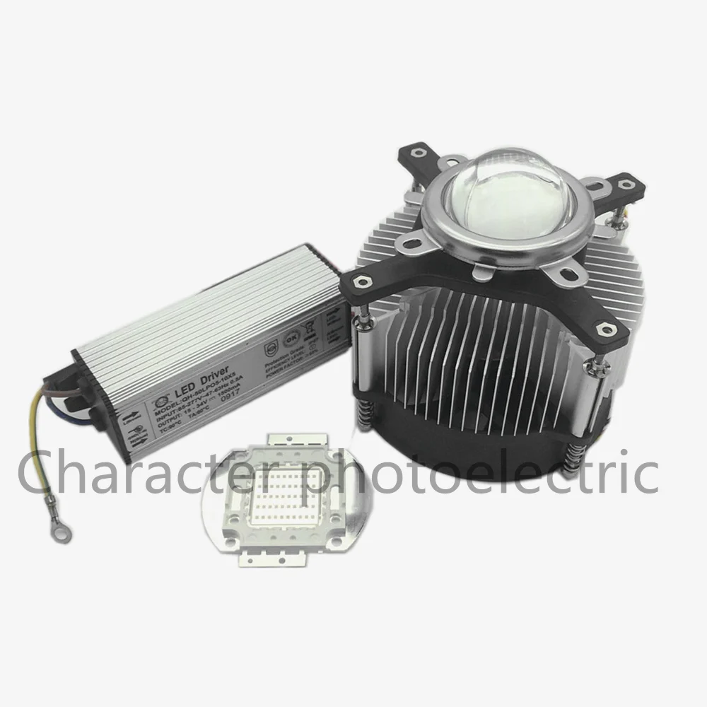 

LED 50Watt 365nm - 370nm UV Ultra Violet High power LED +50W IP67 Waterproof Driver AC 85-265V +heatsink,lens LED Kit