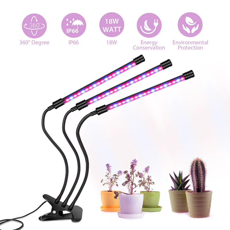 Lampe horticole de croissance LED 5V, USB, 4 têtes, éclairage pour plantes, fleurs, graines d'intérieur