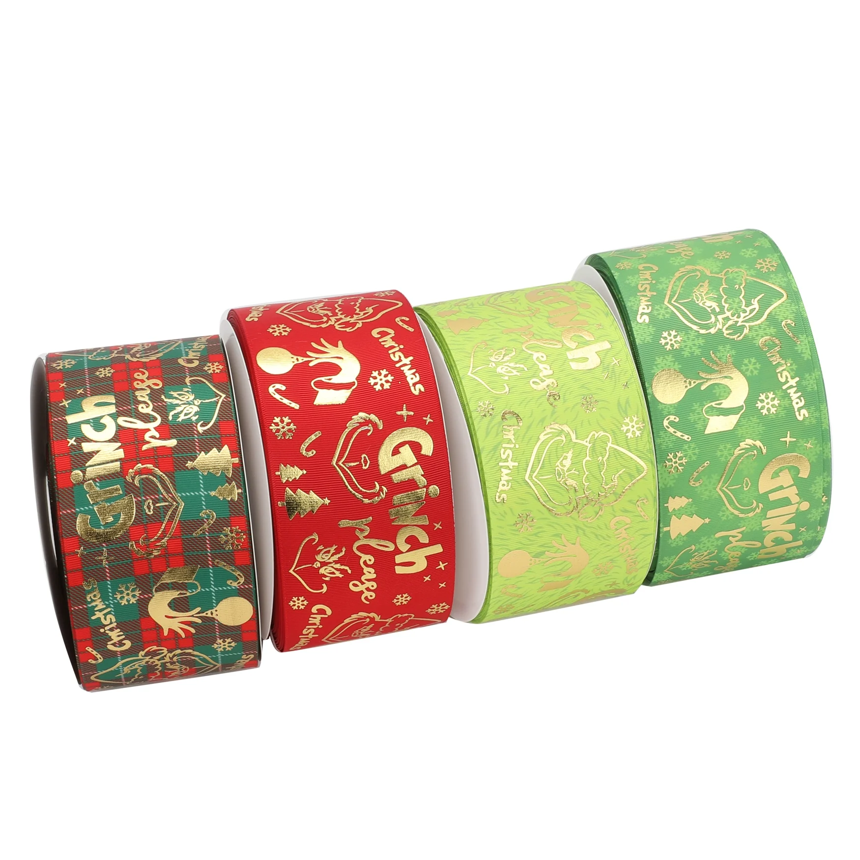 

HSDRibbon 75mm 3inch hsd-design custom Christmas hologram Pattern on Grosgrain Ribbon