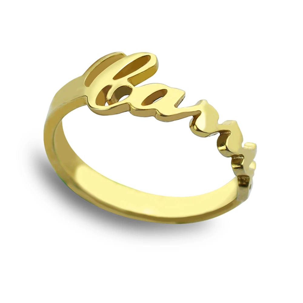 

Uonney Dropshipping Personalized Carrie Name Ring Custom Word Initial Gift In Silver Gold For Her Valentines Jewelry