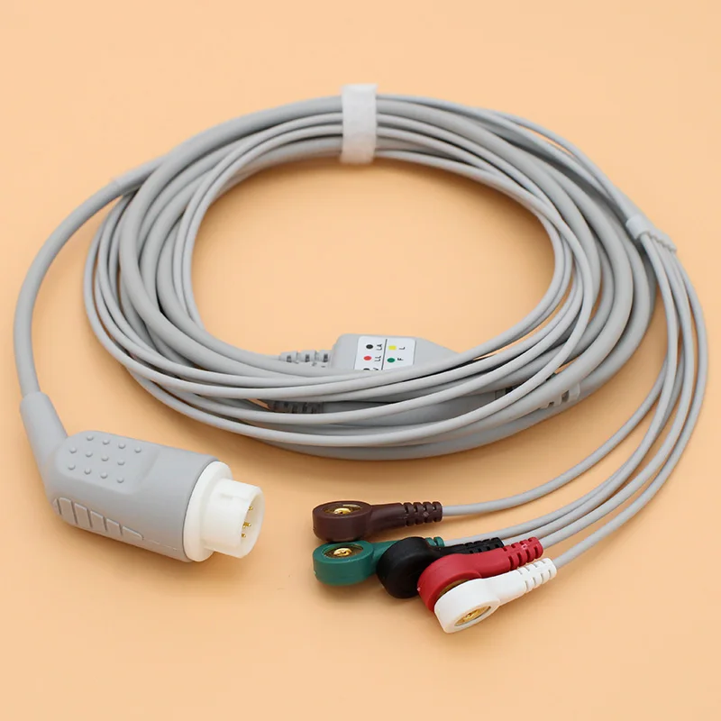 Compatible with 12PIN philips Patient ECG monitor 5 lead cable and electrode connector of Snap/Clip,AHA OR IEC