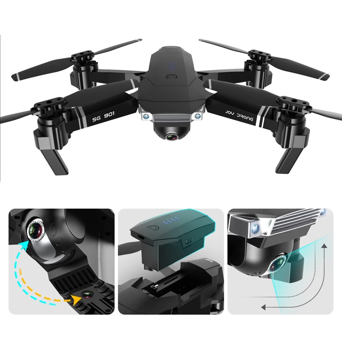 SG901 4K HD Dual Camera Drone Wide Angle GPS Follow Me Anti-shake Optical Flow WIFI FPV Foldable RC Drone квадрокоптер игрушки