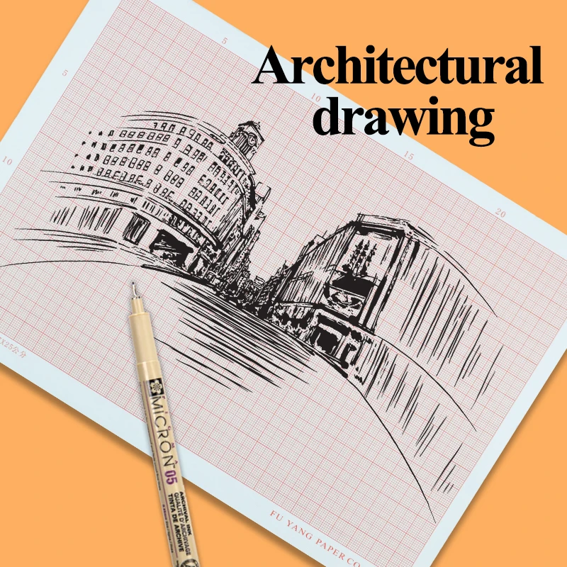 มาตรฐานA4/A3/A2 การคำนวณ/กราฟ/ลอการิทึม/Coordinateสีส้มตารางกระดาษK-Lineกระดาษนักเรียนต้นฉบับร่าง