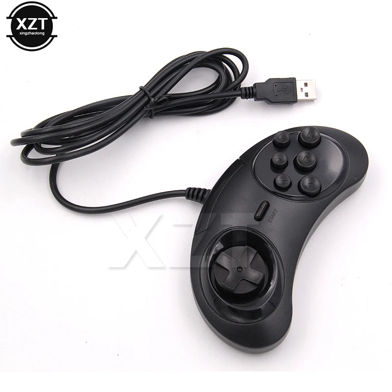 USB Verdrahtete Gamepad Controller für SEGA Genesis/MD2 Y1301 6 Tasten Klassische USB Joystick für MAC Mega Drive spiel Pad PC NEUE