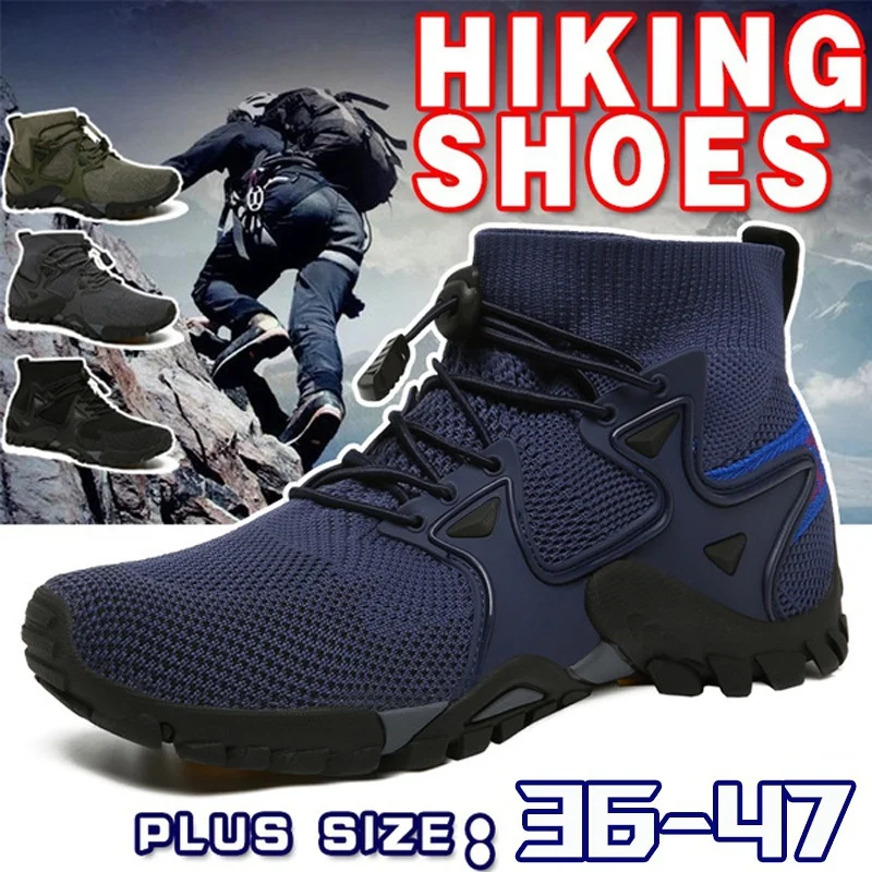 

Mens Breathable Hiking Shoes Outdoor Non-slip Wear-resistant Camping Shoes Couples Trail Trekking Mountain Climbing Sport Shoes