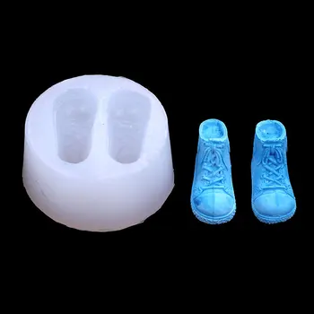 1 ペアミニ 3D スニーカー靴エポキシ樹脂 UV 接着剤工芸品シリコーン型クリエイティブ DIY アートペンダントブローチジュエリーツール手芸