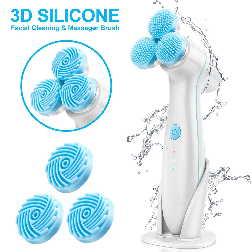 Waterproof Electric Facial Cleansing Brush Best Advanced Spin Brush For Exfoliation and Deep Scrubbing Anti-Aging Face Massager