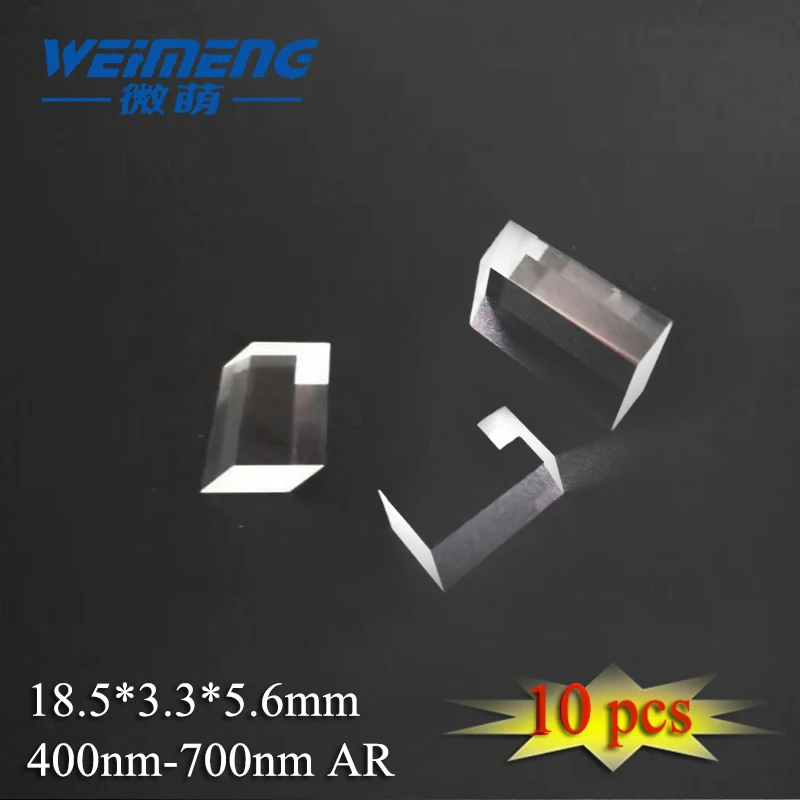 Weimeng Rhombic Prism 18.5*3.3*5.6mm 400nm-700nm AR coating  H-K9L for laser  machine & Laboratory & Optics &  Medicine