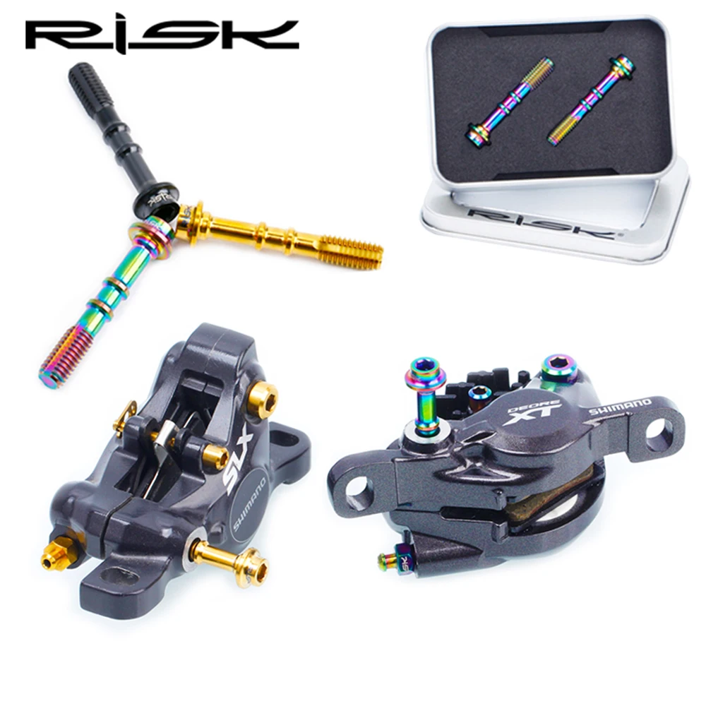 RISK Titanium Screw Bicycle Oil Disc Brake Clamp Bolts For SHIMANO/SRAM MTB Bike All series Oil Disc Brake Oil Tube Caliper Bolt