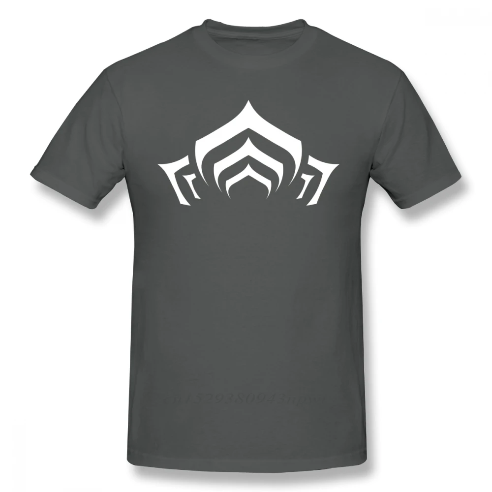 Warframe T Shirt Warframe Lotus Symbol White T-Shirt Print 100% Cotton Tee Shirt Mens Beach Short Sleeves Fun Tshirt