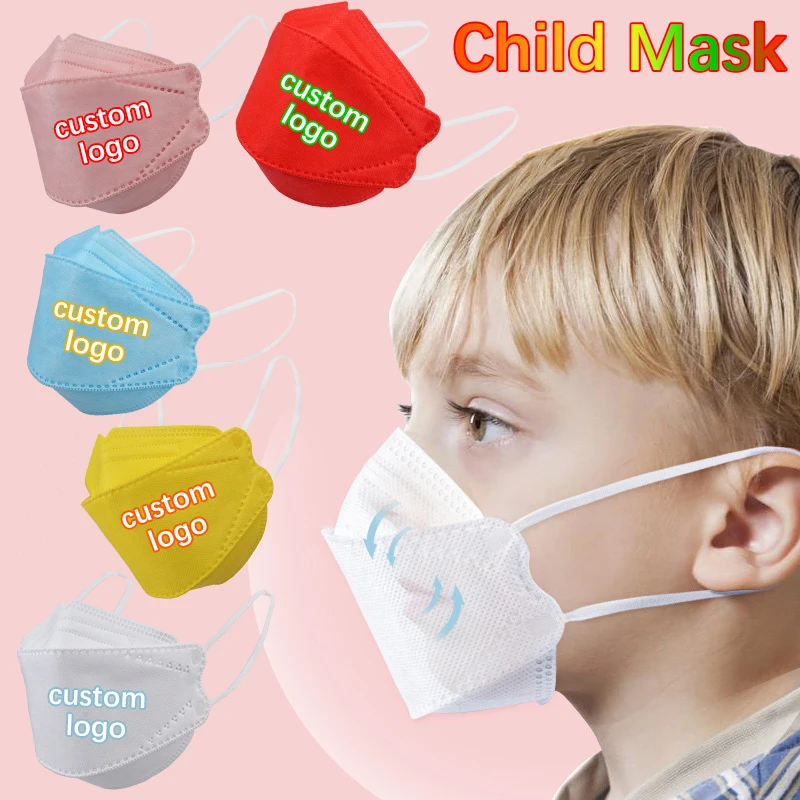 

100Pcs Custom logo pattern Kids KN95 mask 4 Layer FFP2 Mascarillas FPP2 children Protective face Mask Reusable mascarillas niño