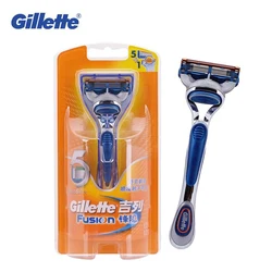 Original Gillette Fusion Safety Shaving Razors Genuine Shavers for Men Beard Straight Razors 1 Holder + 1 Head Male Face Care