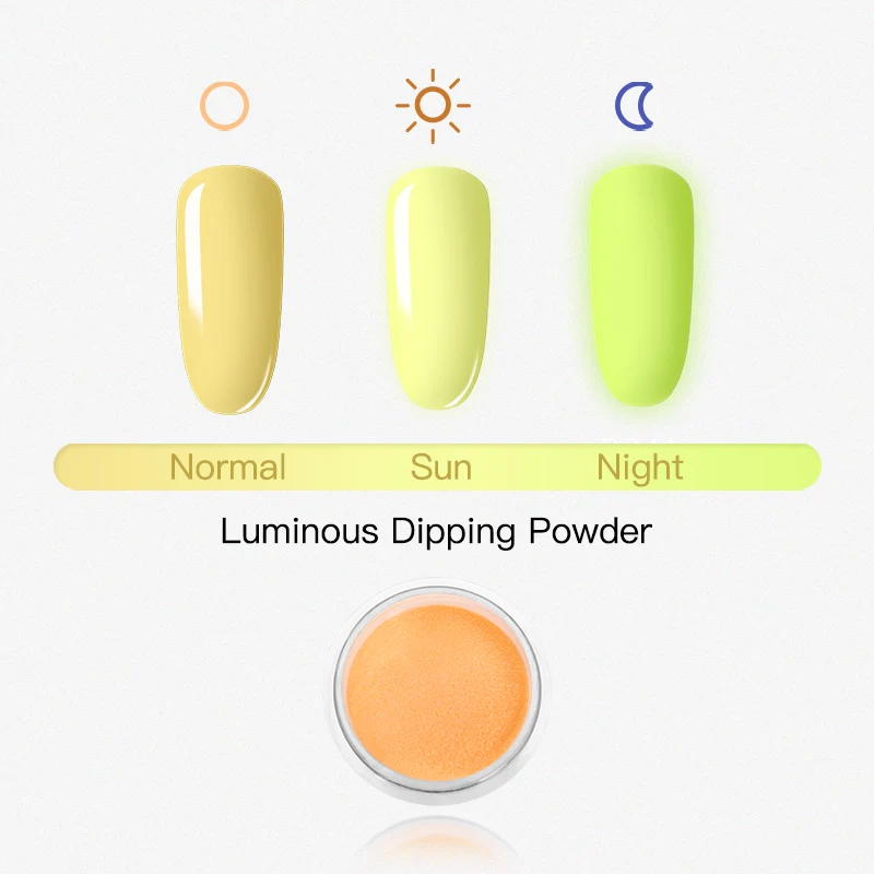 ROSALIND Luminous Dipping Powder Nail Art Decorations No Need Cured 10g Holographic Powder Glitter Dip Nail Dust Without Lamp