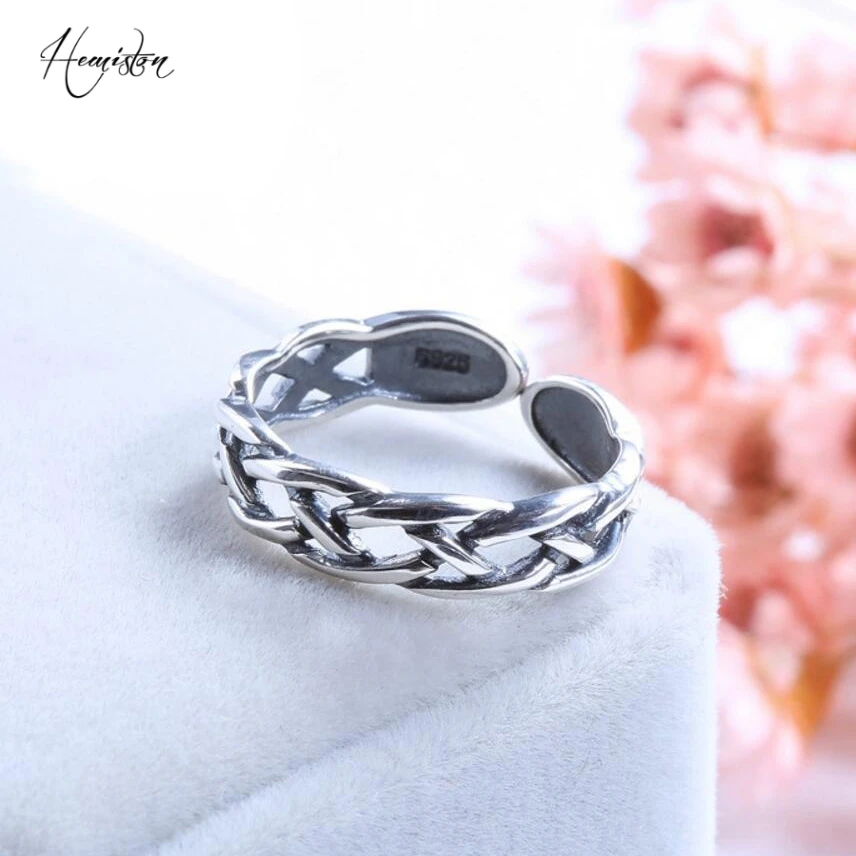 Authentic 100% Silver Weave Ring, Original Vintage Compatible With Thomas Jewelry for Women And Men TS 184