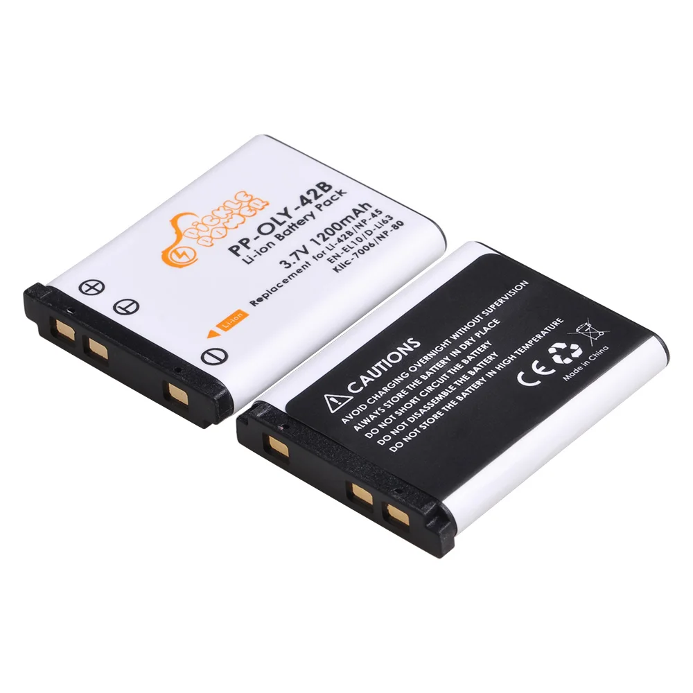 แบตเตอรี่ NP-45 Li-40B Li-42B EN-EL10 D-Li63 KLIC-7006 NP-80 Li108 + ที่ชาร์จคู่ไฟ LED สำหรับ Nikon Coolpix S4000 S210 S220 S230 S570