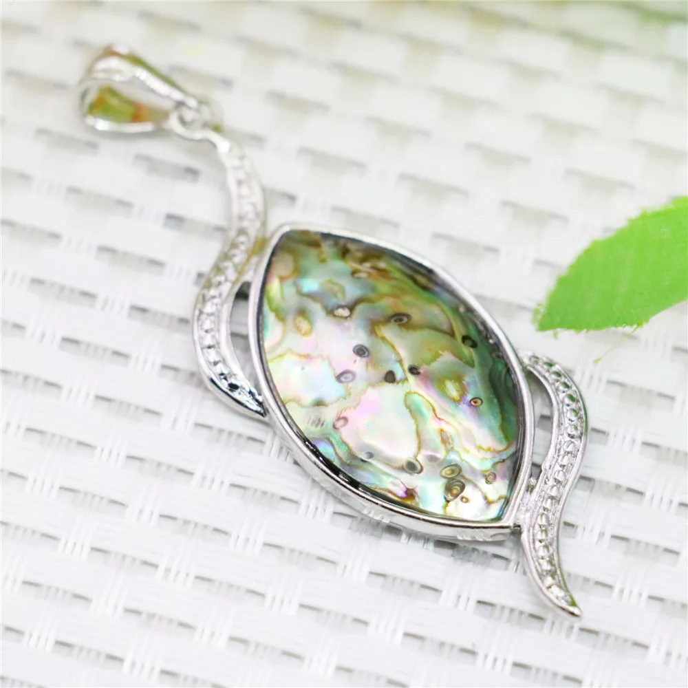 20X52mm Illusory Color Oval Natural Abalone Seashell Sea Shell Pendant Women Accessory Girls Fashion Jewelry Making Design